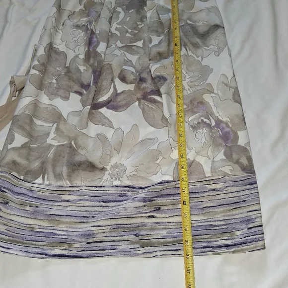 Simply Vera Vera Wang Women Size M Gray and White Floral Midi Dress - Picture 13 of 16